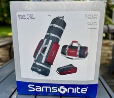 Samsonite 3 Piece Soft Wheeled Golf Bag Travel Set Cover Shoe Bag & Duffel Green