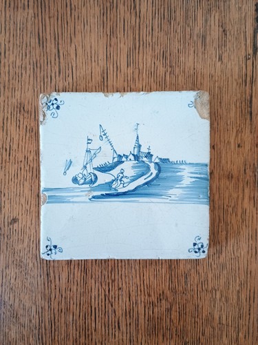 Antique dutch delft tile - antique,