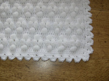 Hand Crochet Baby Bobble Blanket - White