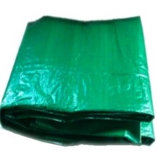 2 X GREEN TARPAULIN GROUNDSHEET 3.5M X 5.4M   - 12FT X 18FT SECONDS
