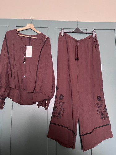 Zara large brown - brown, embroidered