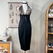 Y2k Leopard Bow Halter Bodycon
