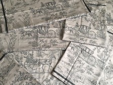 Laura Ashley 400 Thread Count Cotton Toile De Jouy Horses Pillowcase 48x73cm