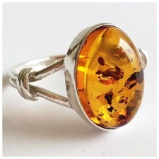 Baltic Amber Gemstone 925 Sterling Silver Handmade Dainty Ring All Size SB396