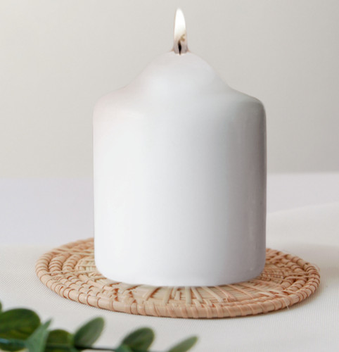Ivory pillar candle hour - ivory,