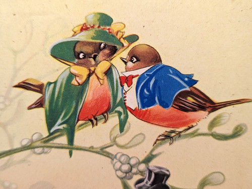 Vintage valentine birds in - valentine's,