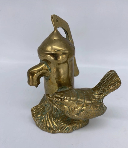 Brass bird figurine pump - figurine,