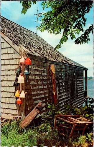 New london postcard fishing - nh,