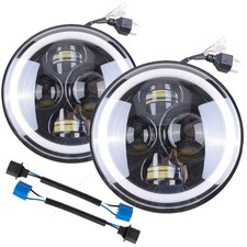 1 Pair 7 inch Round LED