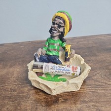 Rasta Man Jamaican Ashtray Ash Bob Marley with FREE Clipper Lighter UK Seller