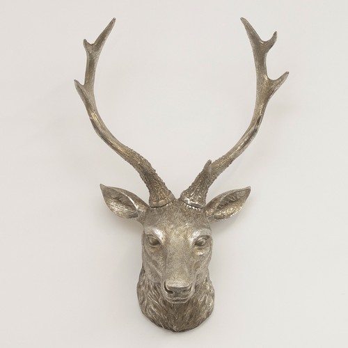 Silver stag head - silver,