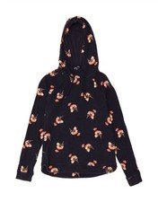 JOULES Womens Hoodie Jumper UK 14 Medium  Navy Blue Floral Cotton CW11