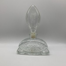 Vintage AVON Clear Glass Empty Perfume Bottle With Etched Butterfly Stopper