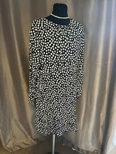 Womens Primark Dress size 14 Black & white, patterned short, long sleeved
