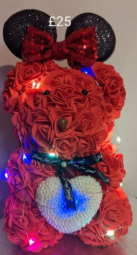 Bear with grey forever - , roses