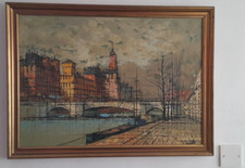 Mid-Century Large  Oil on