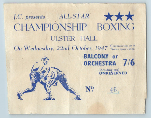 1947 boxing ticket - boxing,