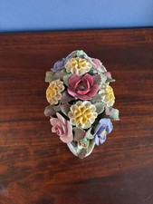 vintage Royal Doulton bone china flower-filled Figurine Great Condition