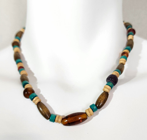 Handmade wood amber glass - wood,