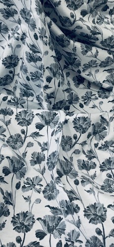 White grey floral brushed - grey,