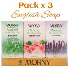 MORNY Fine English SOAP Aloe Vera Lavender English Rose Set Pack 3 x 100g
