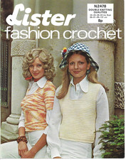 Vintage 70s ladies tank top with or without sleeve crochet pattern bust 34 - 40"