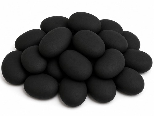 Fireplace black pebbles - black,