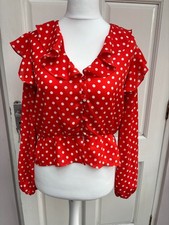 Womens Topshop Polka Dot Red