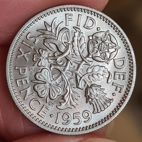 1959 uncirculated sixpence - 1959,