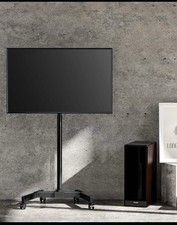 TV Cart Trolley 13–43 inch, 2-Tubes H-Base & 8 Height Adjustable TV Stand New