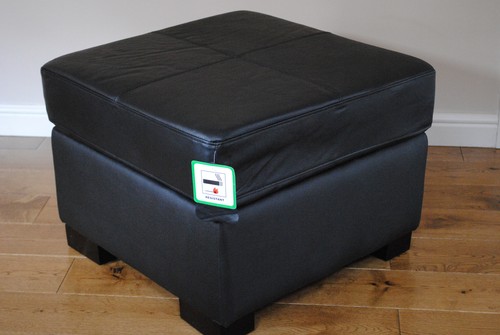 Large black real leather - black,