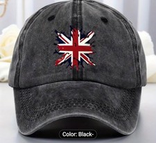 ENGLAND "UNION JACK" BASEBALL CAP☆ UNISEX☆ Adjustable☆BLACK, NAVY, ☆GREEN☆
