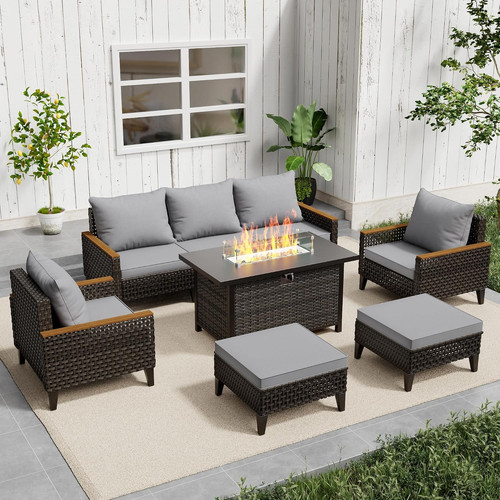 8pc rattan garden - 8pc, furniture