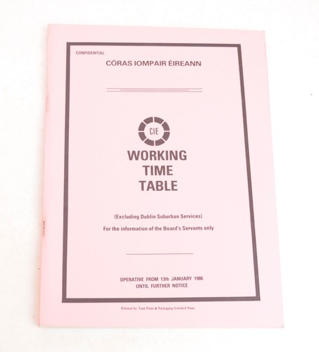 Railway working timetable cie - railway,