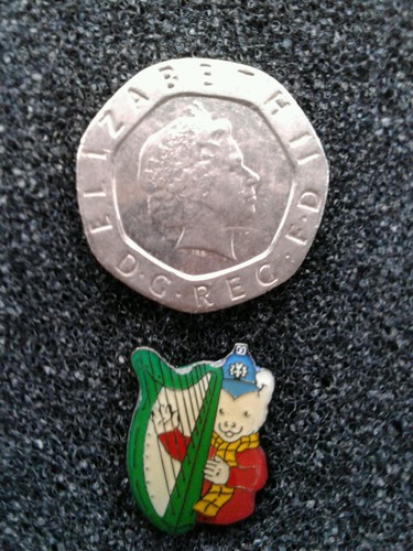 Rupert bear with - with, harp-