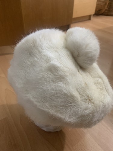 Vintage 1950s fur pompom - fur, beret