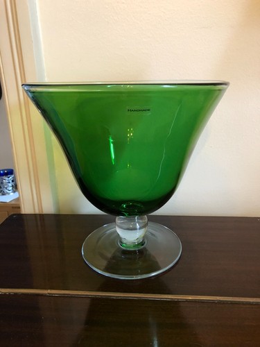 Large green glass - large, vase