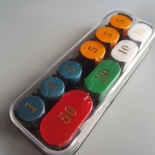 Didatto Giochi Gambling resin poker chips set in box Italy NOS vintage casino