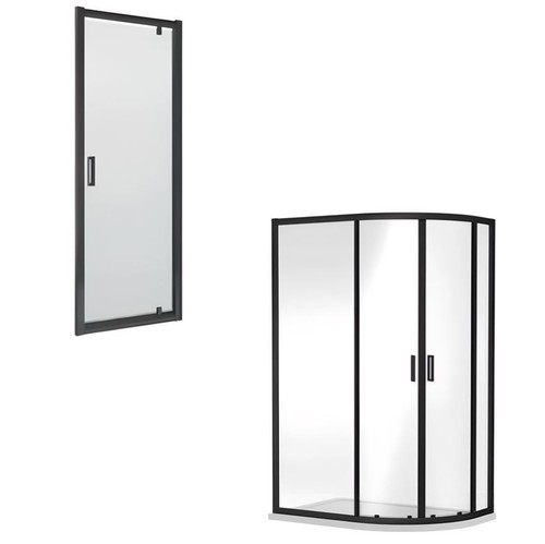Nuie matt black shower - matt,