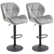 HOMCOM Velvet Bar Stools Set