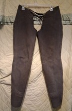 Gray Suede Full Chaps, Medium 