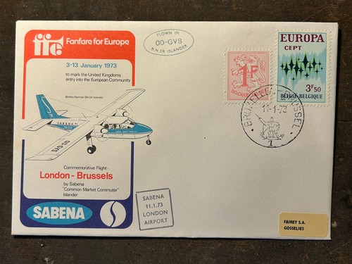 Sabena islander flight cover - sabena,