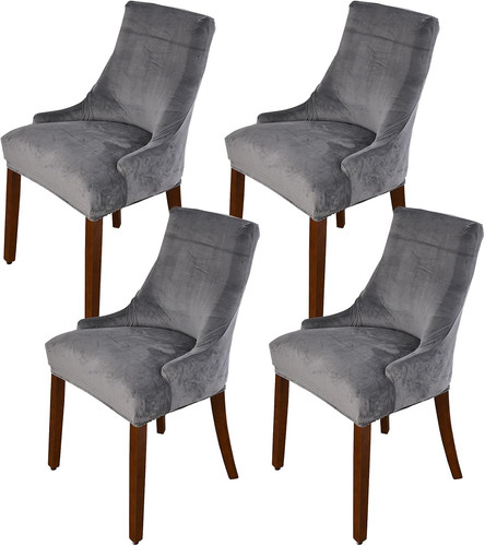 Velvet wingback chair cover - chair,