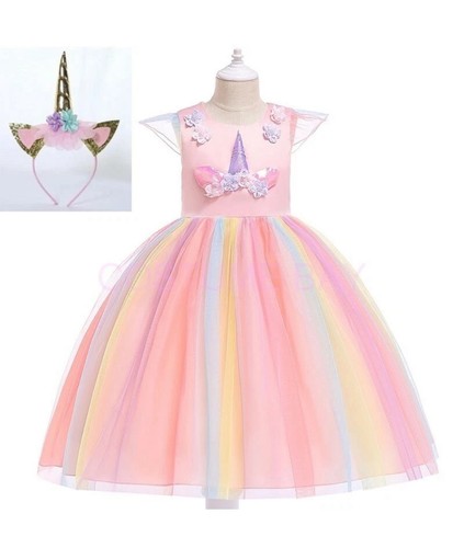 Kids girls flower girl - girls, unicorn