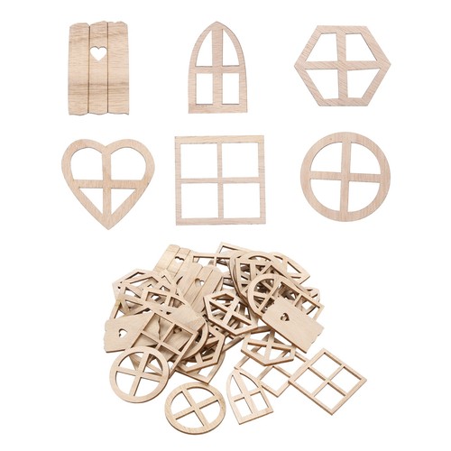 50pcs wooden fairy - 50pcs, door