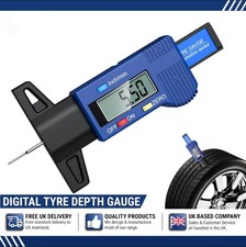 Digital Tyre Depth Gauge Tread Checker LCD Tool  Motorbike Car Van Bike BLUE uk