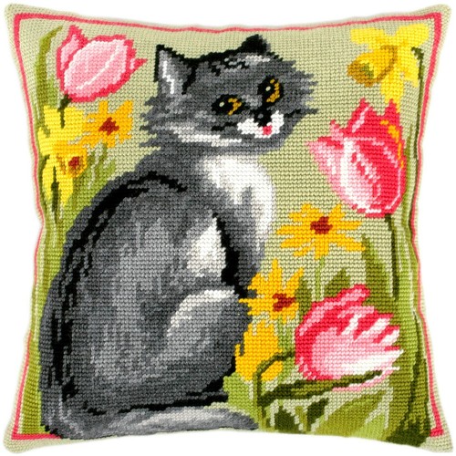 Cushion needlepoint pillow kit - cushion,