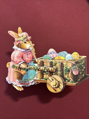Wooden easter bunny pushing - easter,