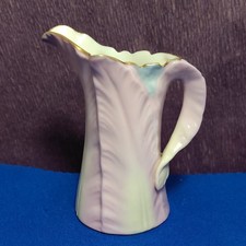 c.1900 Royal Worcester Mini Pitcher Palm / Banana Leaf Pink/blue/yellow