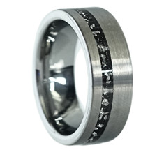 Tungsten Meteorite Inlay